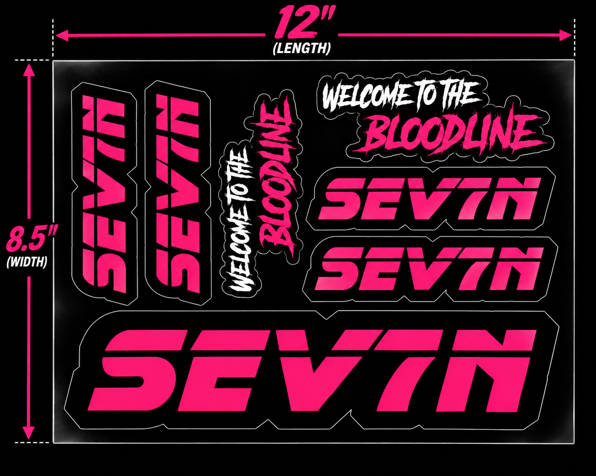 SEV7N Bloodline Hot Pink Sticker Sheet