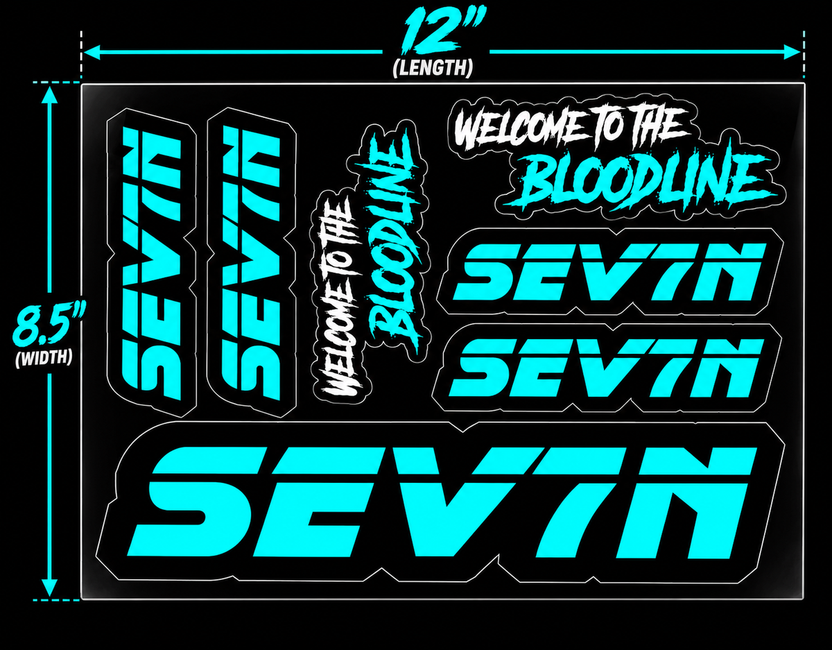 SEV7N Bloodline Aqua Sticker Sheet